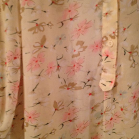 Xtaren Sheer Yellow Floral Tunic Cover-Up Blouse - Picture 4 of 11